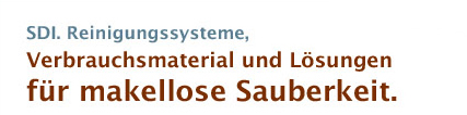 SDI. Reinigungssysteme, Verbrauchsmaterial und Lösungen für makellose Sauberkeit.